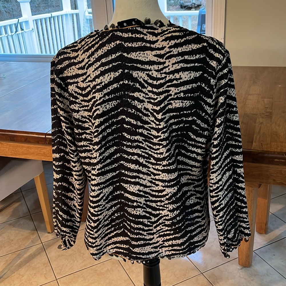 Berek Crinkle Art-to-Wear Reversible Marigold Yellow/Animal Print Jacket - Picture 11 of 11